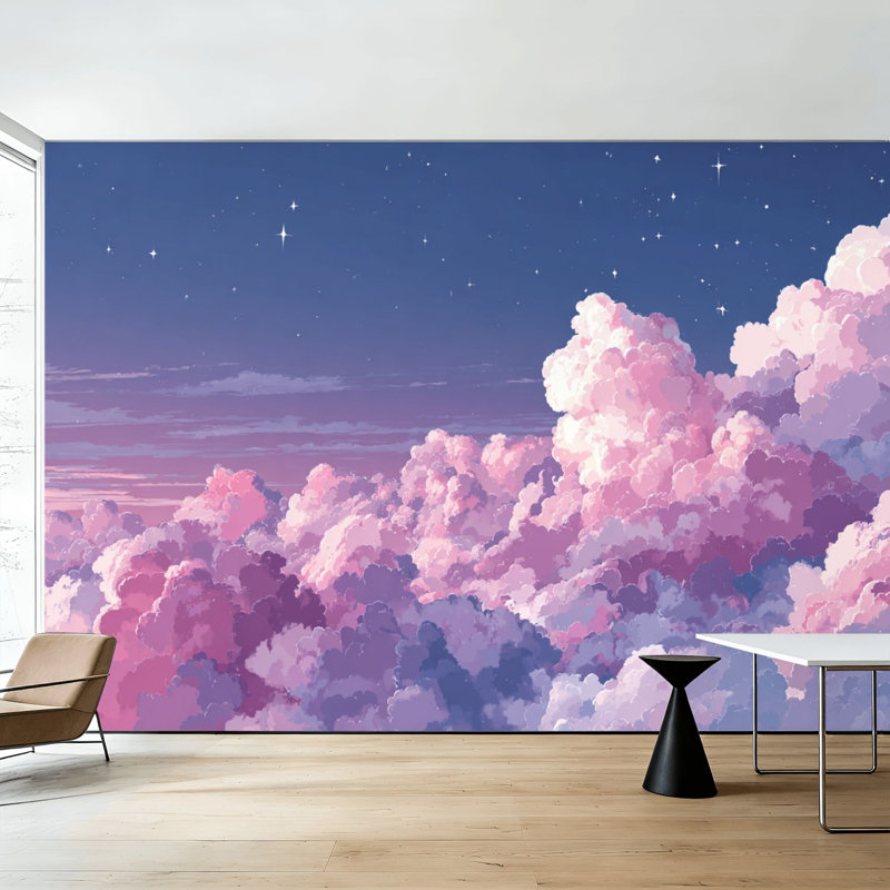 Papier peint adhésif mural Dreamy Minimalist Night Sky, 144" L x 100" W