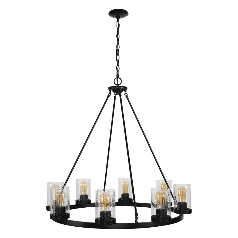 Hylton Kitchen Island Wagon Wheel Chandelier, 31.5'' H x 33.5'' W x 33.5'' D