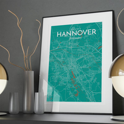 Hannover City Map In Nature - No Frame Print