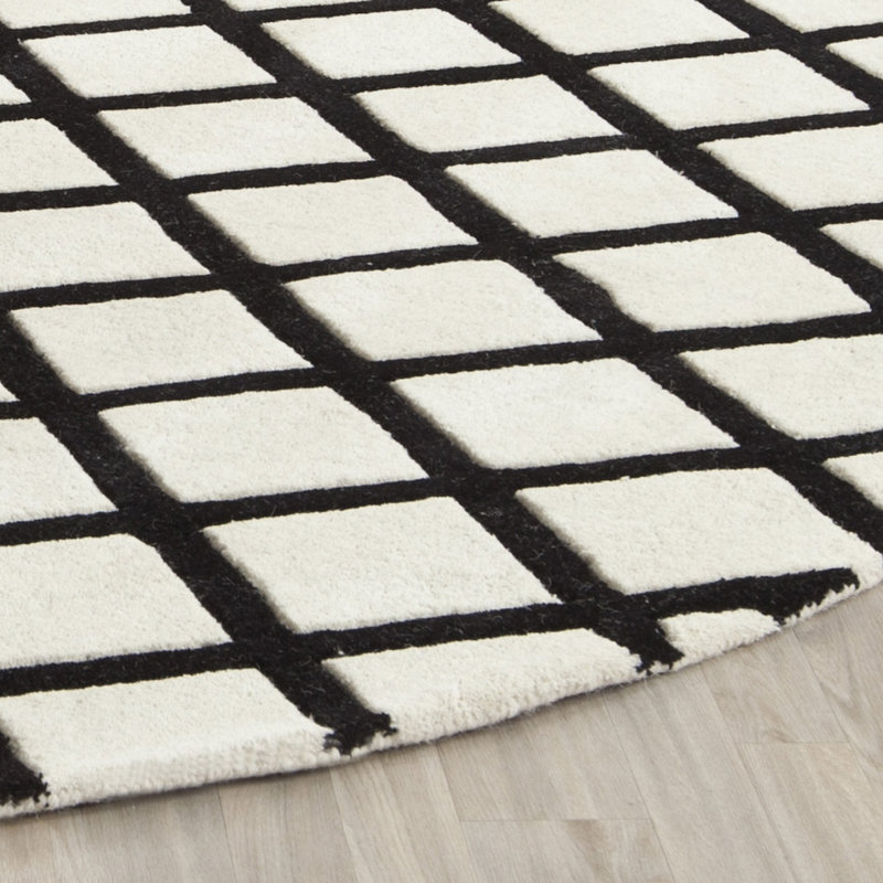 Teresita Hand Tufted Wool Geometric Rug, Round 7'