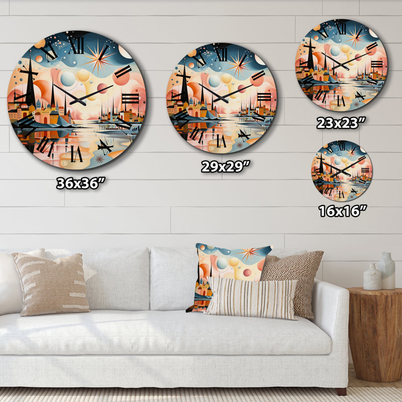 Betio - Horloge murale paysage abstrait, Petit