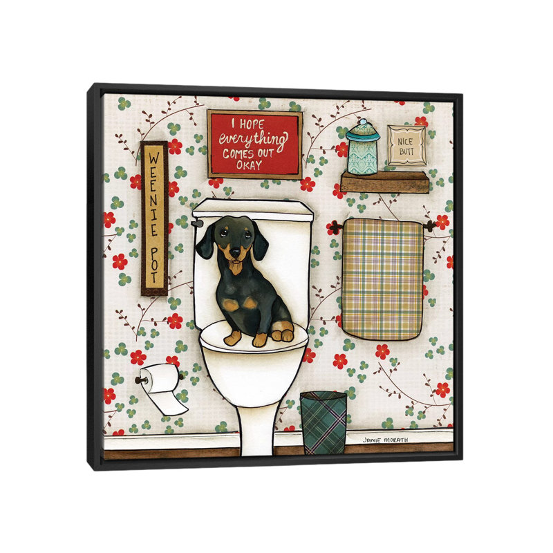 « Weenie pot » par Jamie Morath-impression, Toile avec cadre noir, Pas de tapis, H 37 po x l 37 po x P 1,5 po