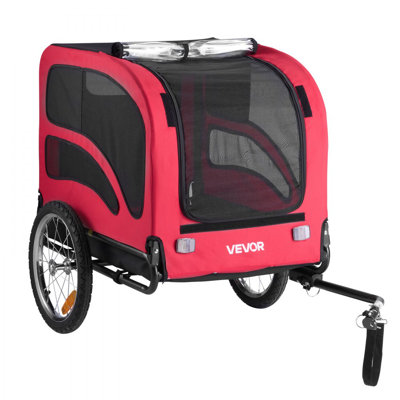 Dog Bike Trailer, Supports up to 100 lbs, Pet Cart Bicycle Carrier for Small & Large Dogs, Easy Folding Frame with Quick Release Wheel, Universal Bicycle Coupler, Reflector, Flag, Internal Leash