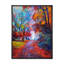 Petite route à travers le paysage d'automne rouge - peinture sur toile-59787956-59757758