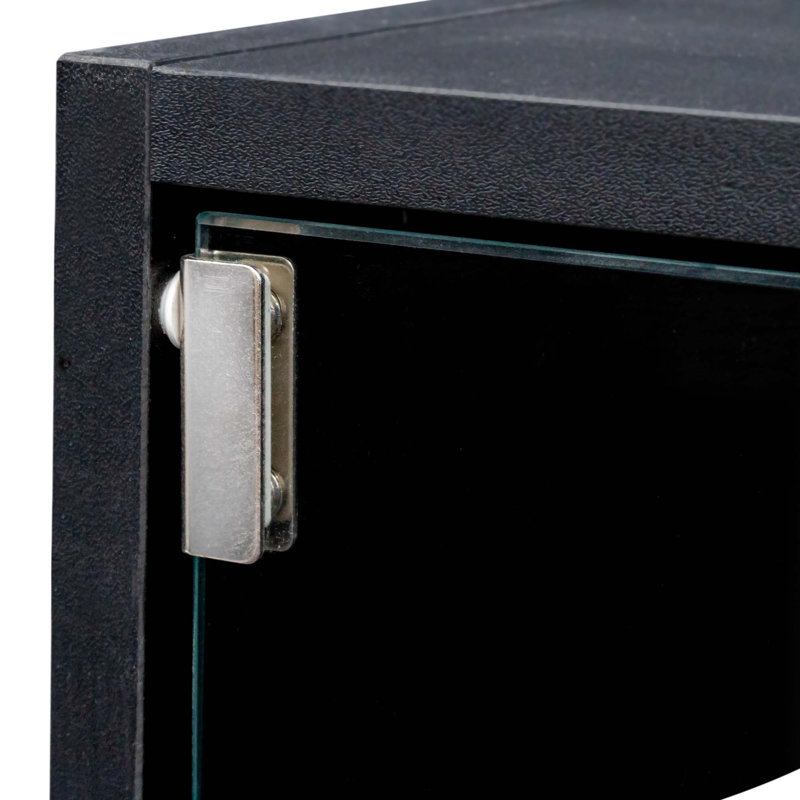 Vitrine avec porte en verre, Noir, noir, noir, noir