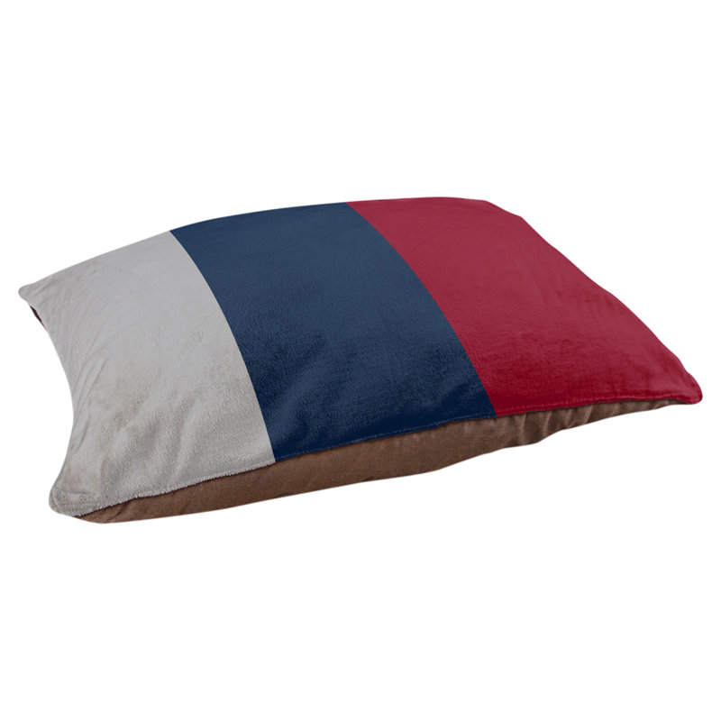 Coussin Designer, Petit (L 18 po x l 28 po), Argent / bleu nuit polaire / rouge