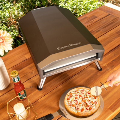 Outdoor Propane Pizza Oven Kit: Portable Design with 13"" Stone, Peel, Cutter - 13600BTU -  Alphamarts, E02GR011