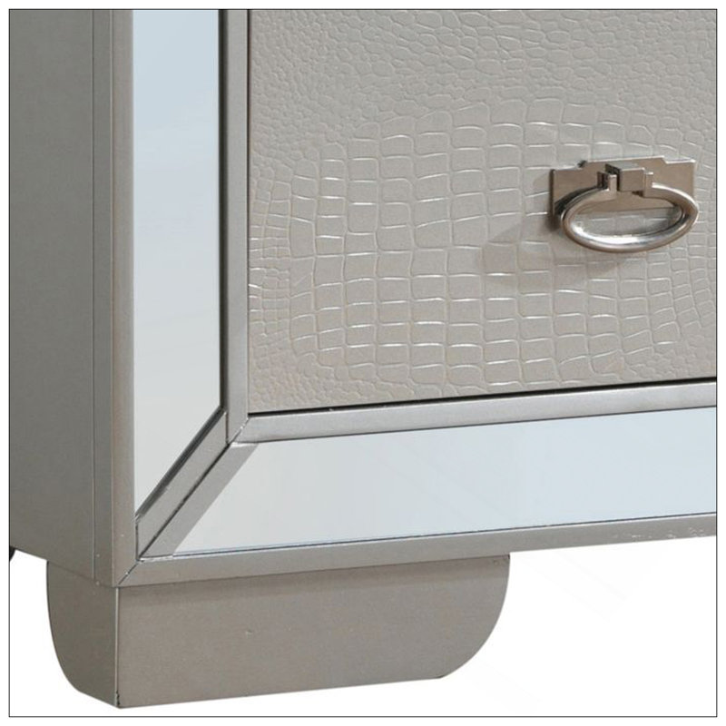 Commode de rangement élégante à champagne argenté