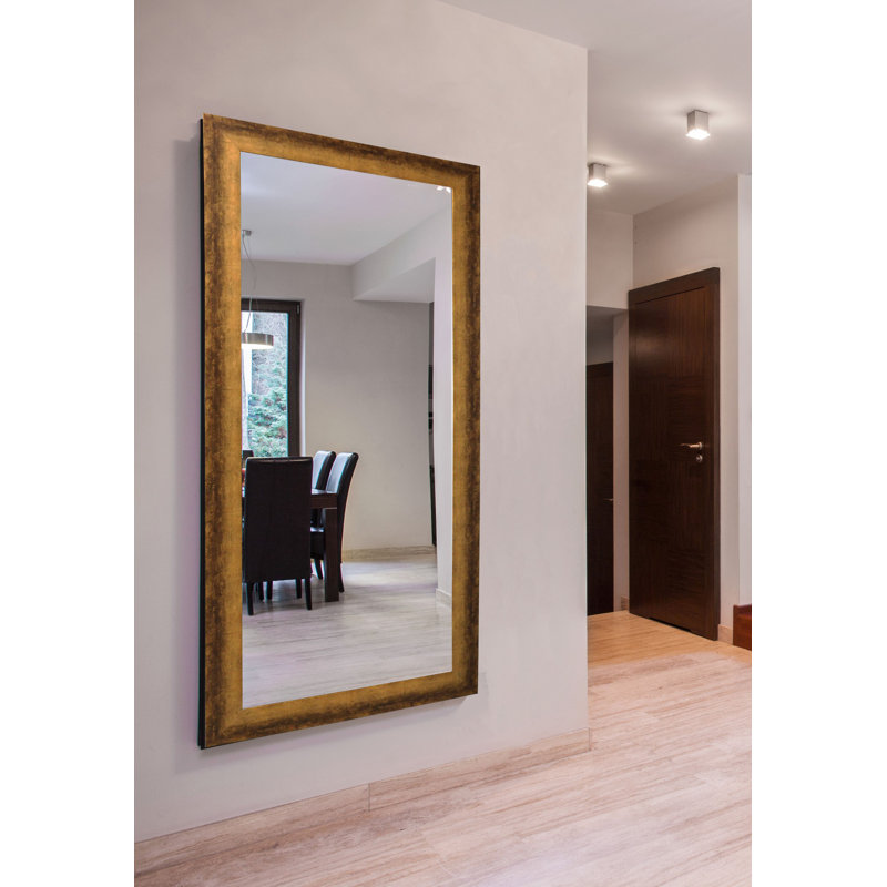 Auberge Wood Flat Wall Mirror, 64" H x 35" W