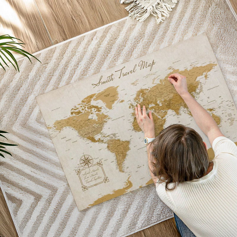 Carte du monde personnalisée, H 26 po x l 39 po, Oui