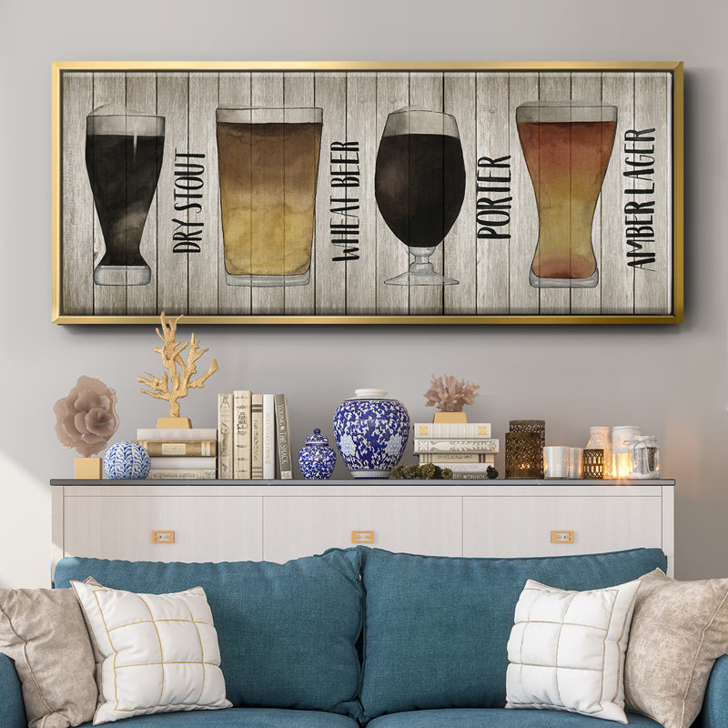 Beer Chart II- Framed Canvas, 24" H x 60" W