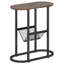 Table de bout à 2 niveaux avec tablette en filet, table d'appoint industrielle, table de chevet compacte, table basse de plancher avec structure en métal robuste-367241376-367241567