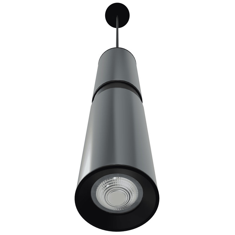 1 - Light Pendant, 13" H x 3" W x 3" D, Dark Gray/Black