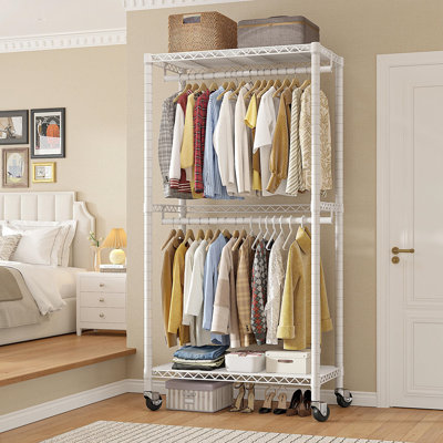 Ehan 90cm Rolling Clothing Rack