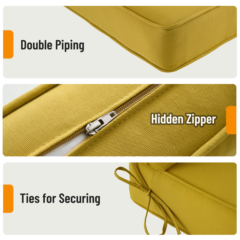Outdoor 6'' Seat / Back Cushion, Dark Yellow