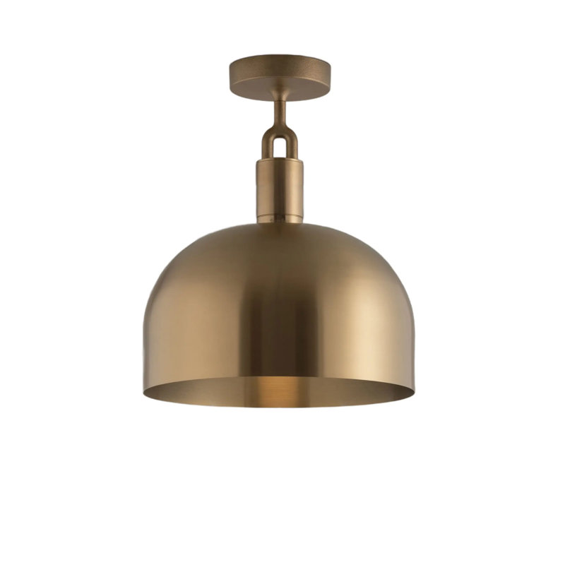 1 - Light Semi Flush Mount, Brass, Medium