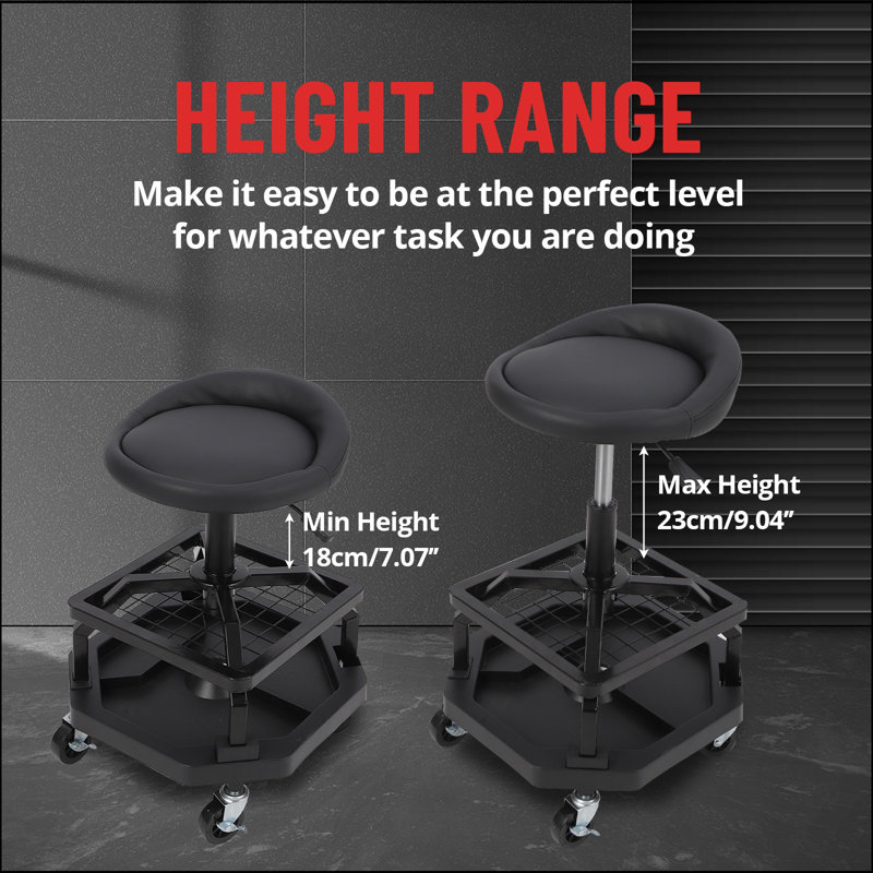 Adjustable Height Ergonomic Industrial Stool with Footrest