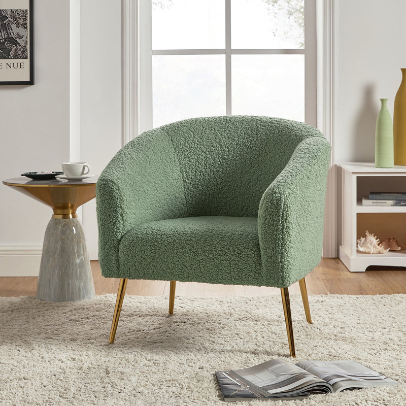 Fauteuil demi-tonneau Dawson, 100 % polyester sauge