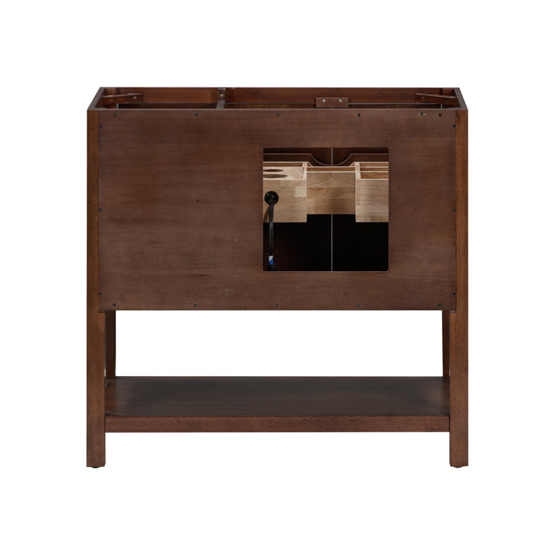 Zoe 36" Walnut Single Vanity with Matte Gold Hardware