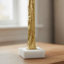 Grande figurine humaine Valeri, base en marbre, aluminium doré 32 pouces