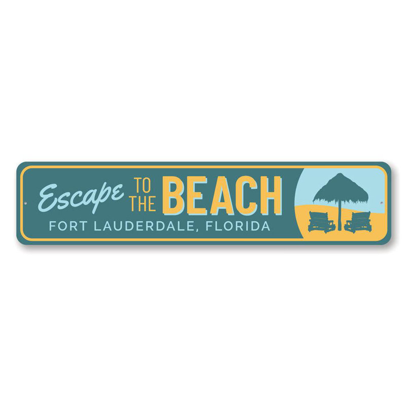 Panneau en aluminium Escape to the Beach, H 4 po x l 18 po x P 0,04 po