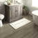 Ghobad Hers Bordered Polyester Machine Washable Bath Rug