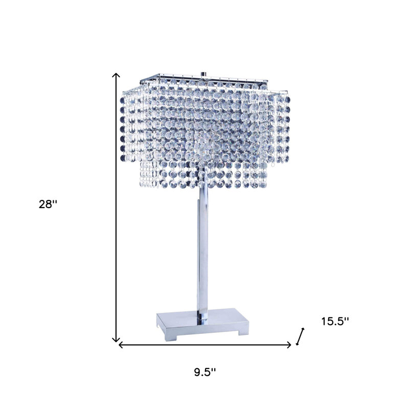 Metal Table Lamp, Silver/Blue