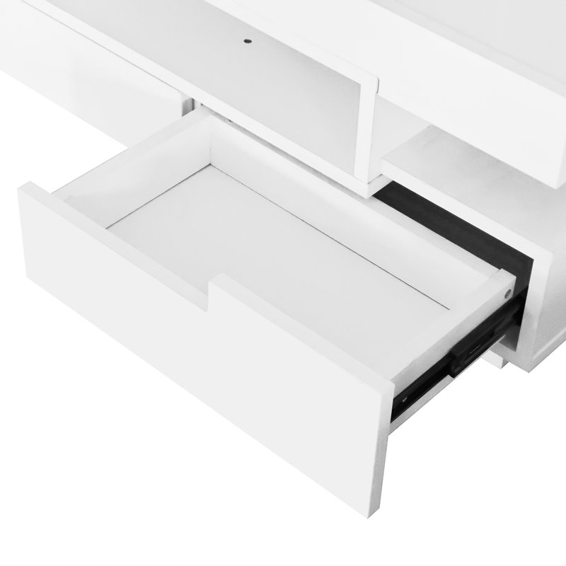 Block Coffee Table with Storage, White