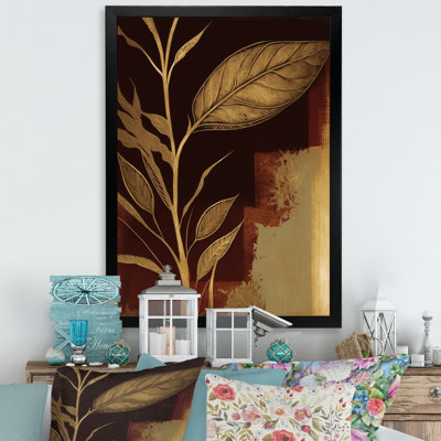 Terra Cotta Chocolate Leaves V - reproduction sur toile