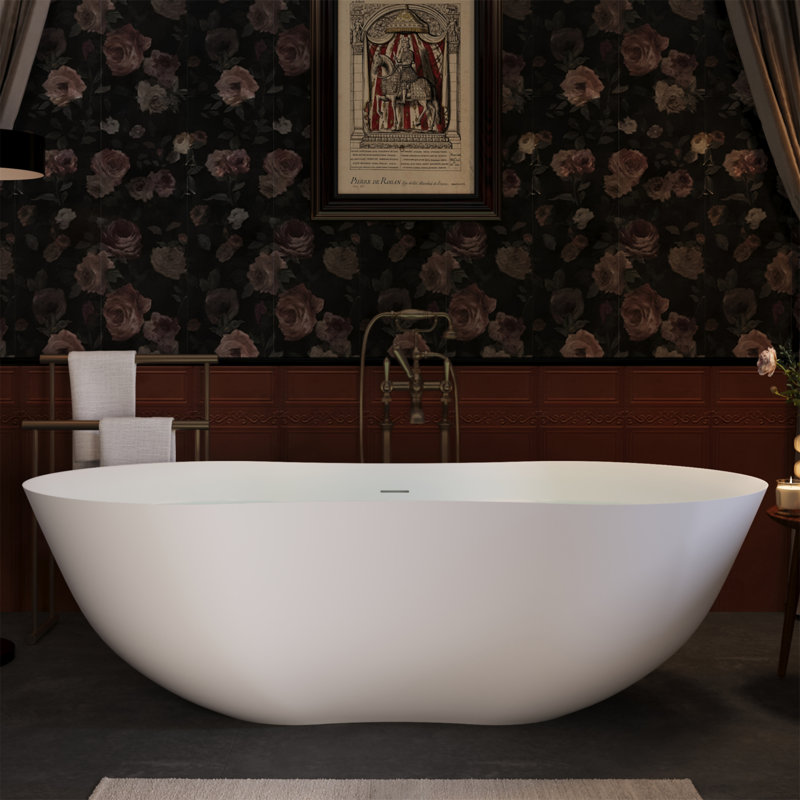 67" Freestanding Solid Surface Bathtub