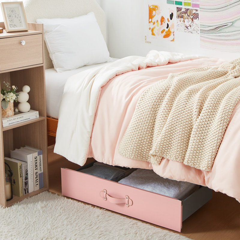 Bac de rangement sous le lit à roulettes DormCo, Rose quartz