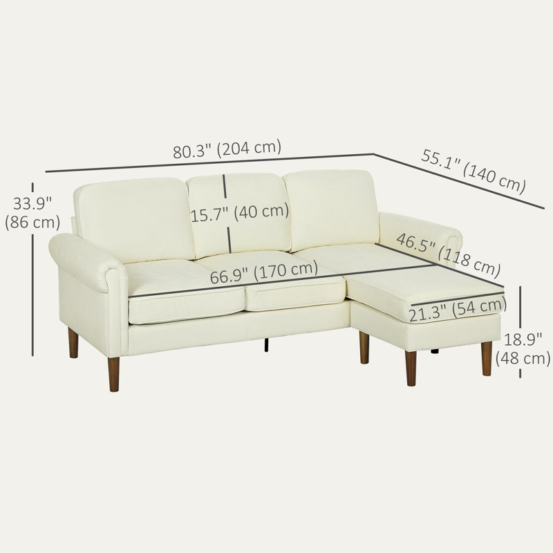 Canapé modulaire avec pieds en bois