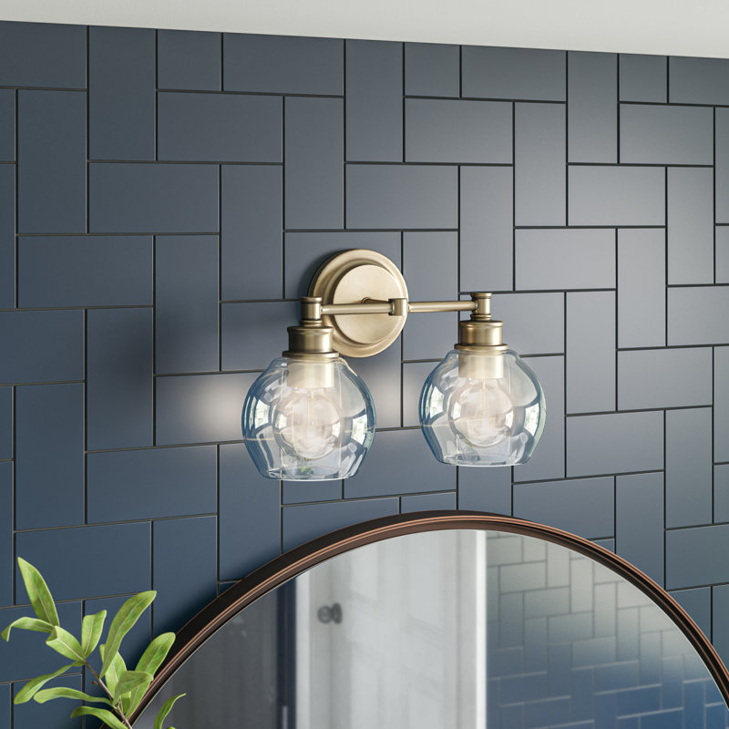 Warrenton 2-Light Dimmable Globe Vanity Light , Aged Brass
