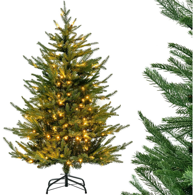 Lighted Artificial Pine Christmas Tree, 136cm H