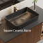 Meuble-lavabo simple brun 36 po avec lavabo en céramique noire 36 po