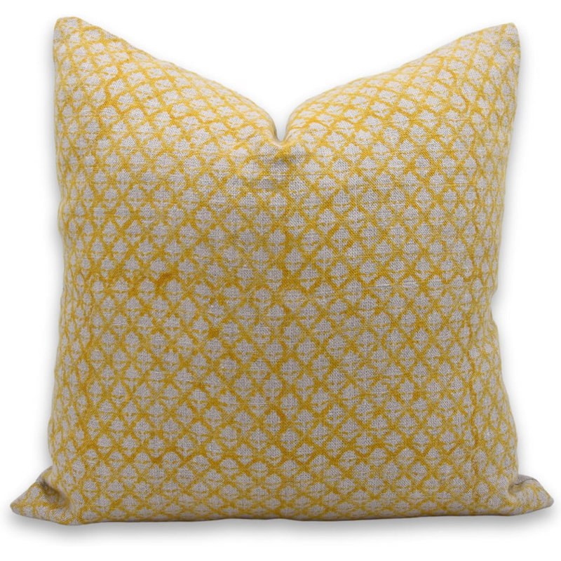 Linen Pillow Cover, White/Orange Floral 2, 20"H x 20"W, Square