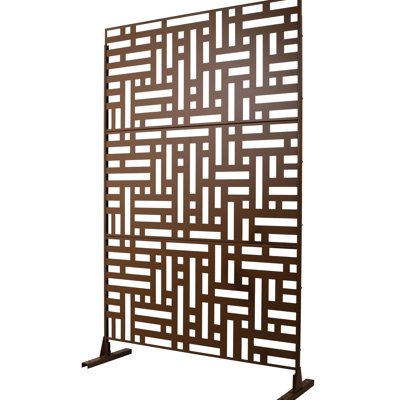 Écran d'intimité en métal 76 po x 48 po - brun. Pour l'intimité intérieure et extérieure. Terrasse, balcon, patio. Construire. Résiste à la rouille et à la décoloration. Des applications polyvalentes. Installation facile H 76 po x l 76 po
