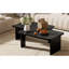Table basse avec épissure modulaire, panneau de fibres à densité moyenne noir classique, configurations carrées pour le salon