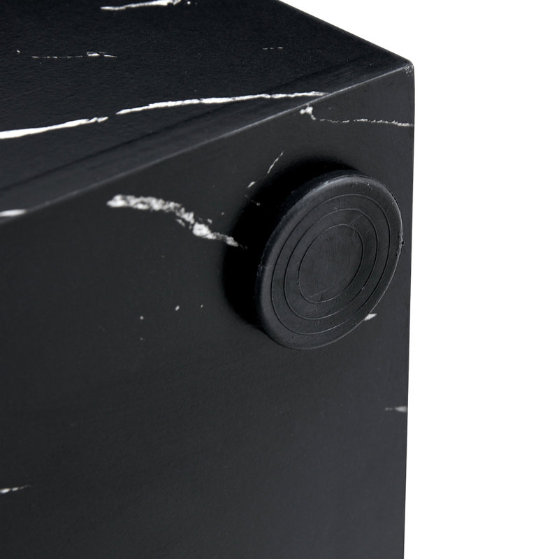 39 Inch Modern Black Marble Texture Coffee Table - Luxury Rectangular MDF Accent Table For Living Room | Gift Idea