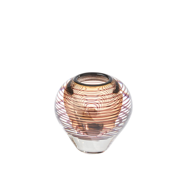 Vase de table en verre spiralé, H 5,75 po x l 5,75 po x P 5,75 po