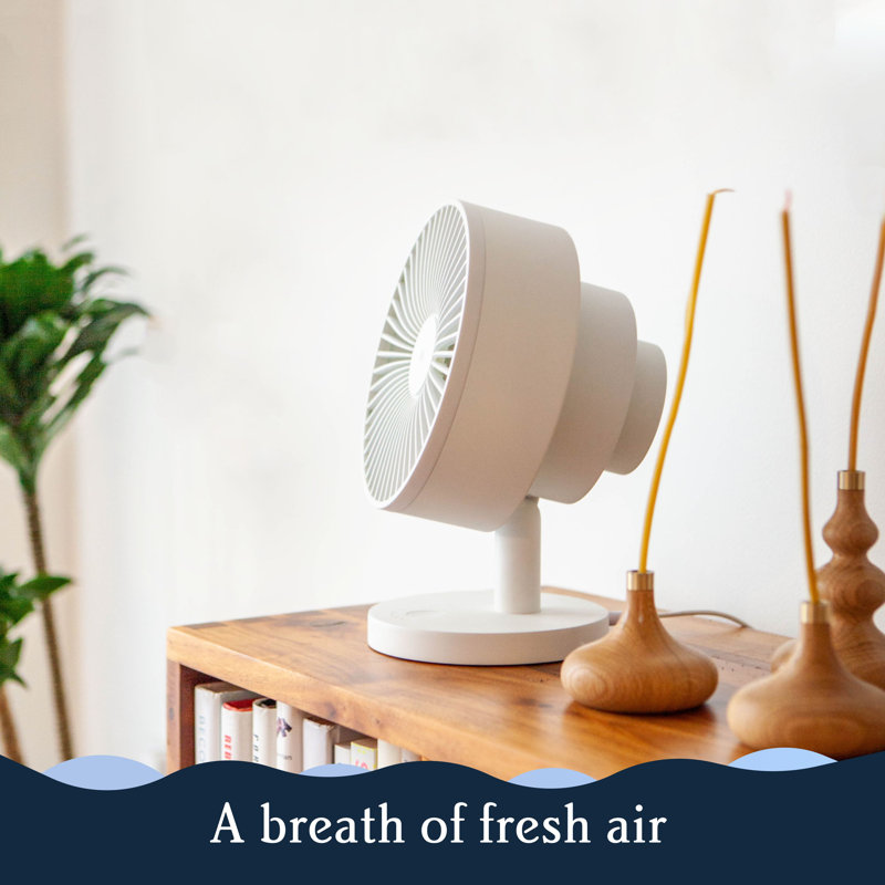 The Windmill Smart Whisper-Quiet Air Circulator and Fan with 5 Speeds and Remote, White