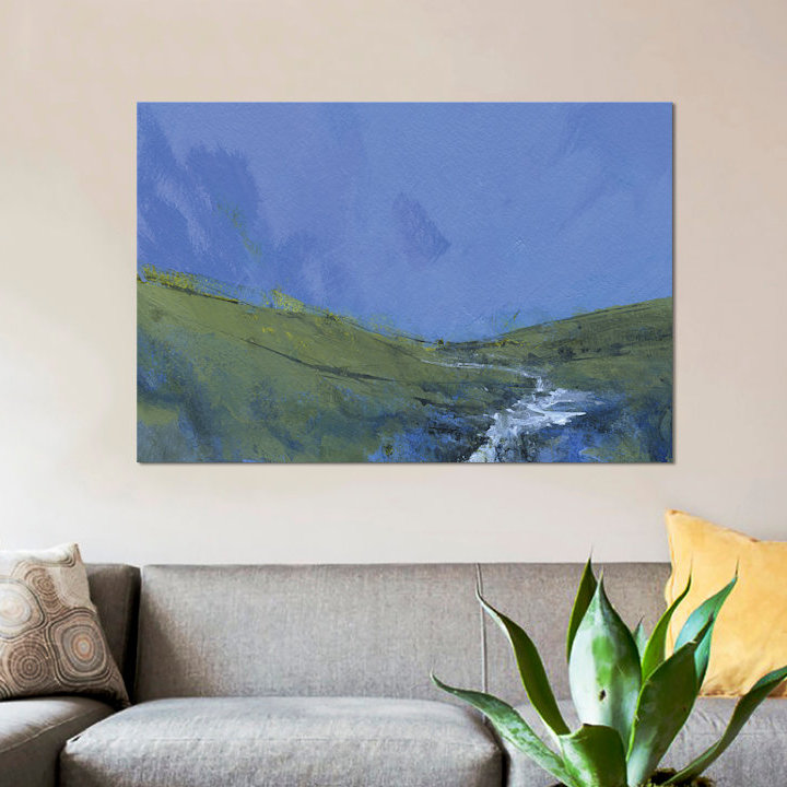 «Afon Claerwen», reproduction sur toile, H 26 po x l 40 po x P 1,5 po, Pas de tapis, Toile tendue