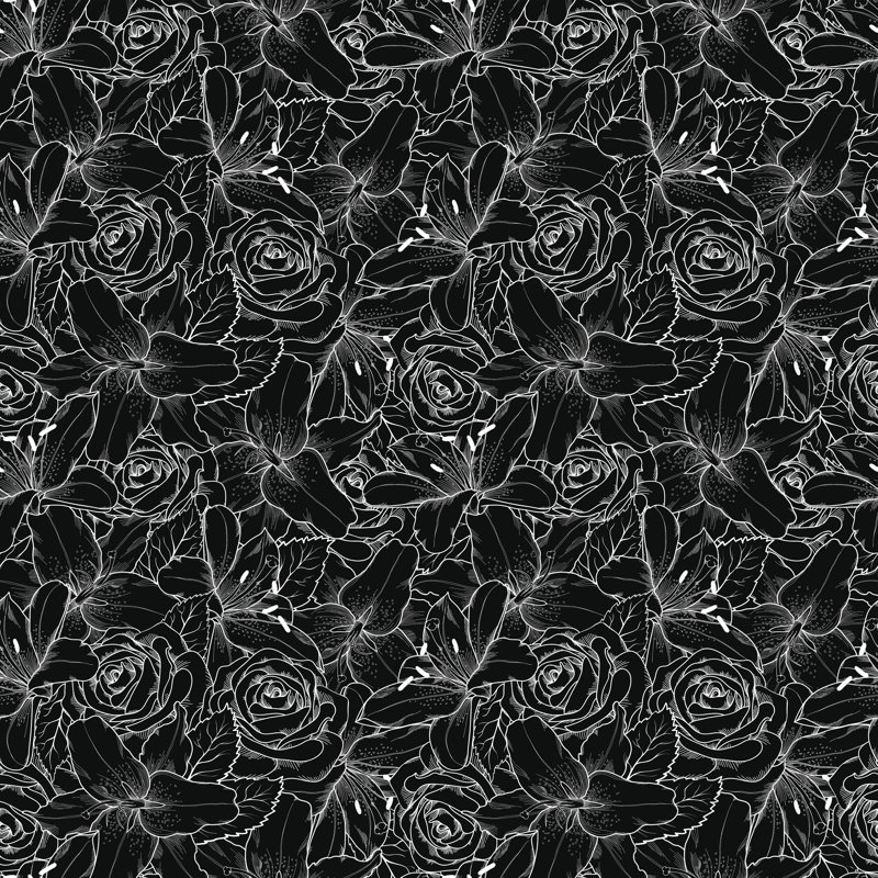 Background Lily And Roses by Hulinska_Yevheniia - Wrapped Canvas Print, 30cm H x 30cm W