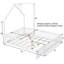 Full Size Wood Platform Bed With Guardrail-114222881
