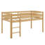 Lit mezzanine bas en bois avec échelle