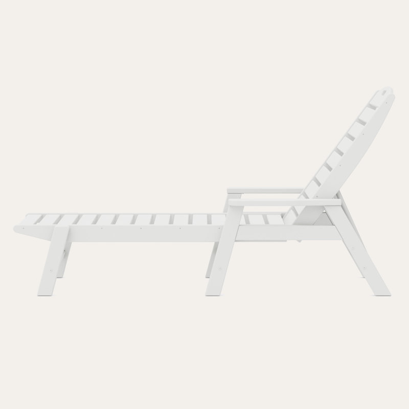 Chaise longue avec accoudoirs POLYWOOD, Blanc
