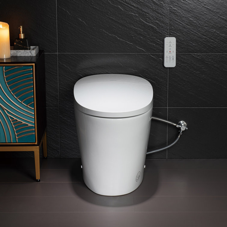 Tankless Smart Bidet Toilet, Chair Height, Booster Pump, Auto/Foot Sensor Flush, Power Outage Flush
