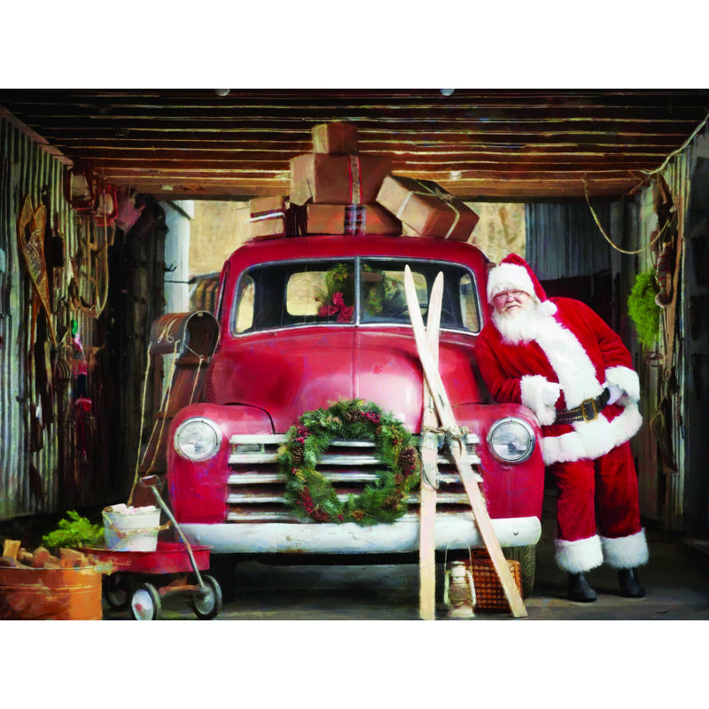 Père Noël et son camion, H 18 po x l 24 po