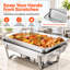 Ensemble de buffet de 6 pièces comprenant un réchaud en acier inoxydable de 8 pintes avec support pliable.-1690309510