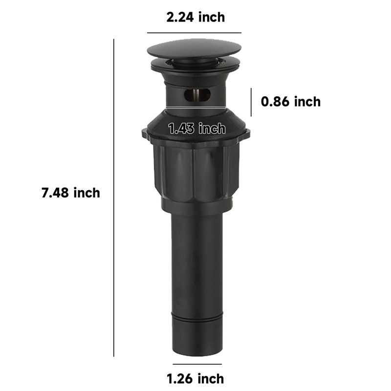 2.24'' W Pop-Up, Matte Black, Yes
